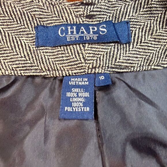 VTG Chaps Ralph Lauren Suit Womens Tweed Herringbone 100% Wool 12 Blazer 10 Pant - Picture 9 of 9